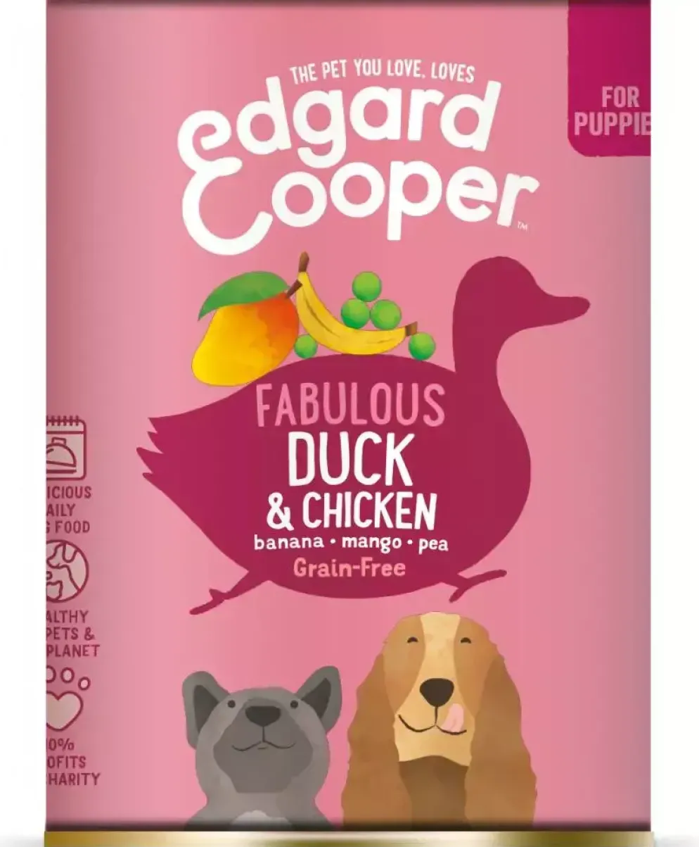 Edgard & Cooper blik eend & kip 400g - voor puppy's