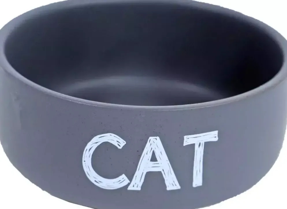 Eetbak steen kat d12cm mat grijs