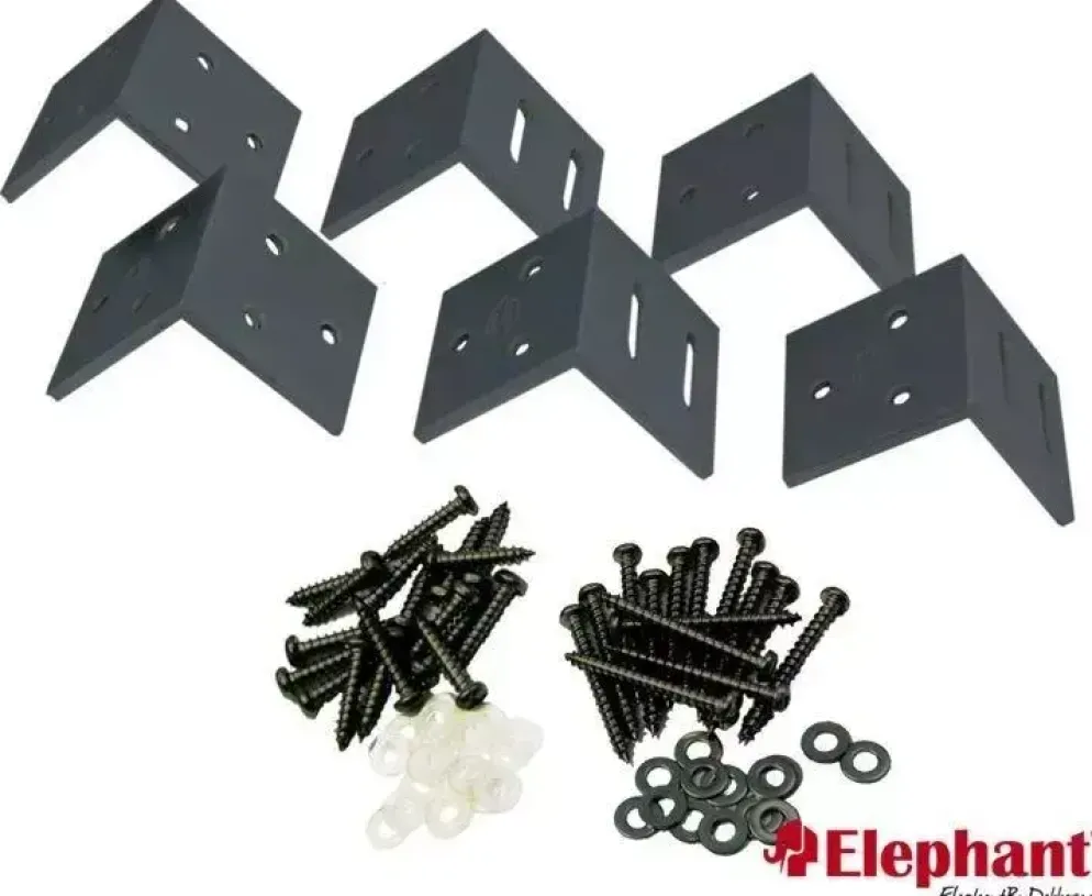 Elephant aluminium hoekbeslag set antraciet 6 stuks