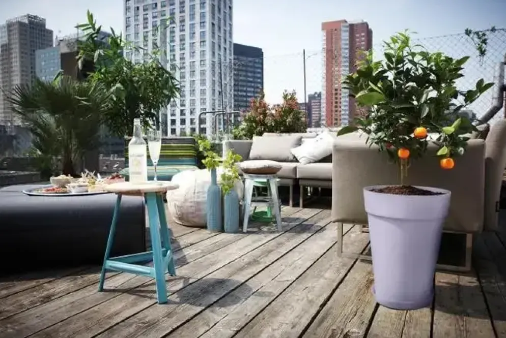 Elho Bloempot Loft Urban rond hoog 35cm Lavendel Lila