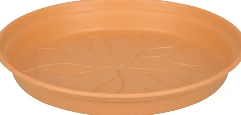 Elho green basics schotel 14 cm mild terra