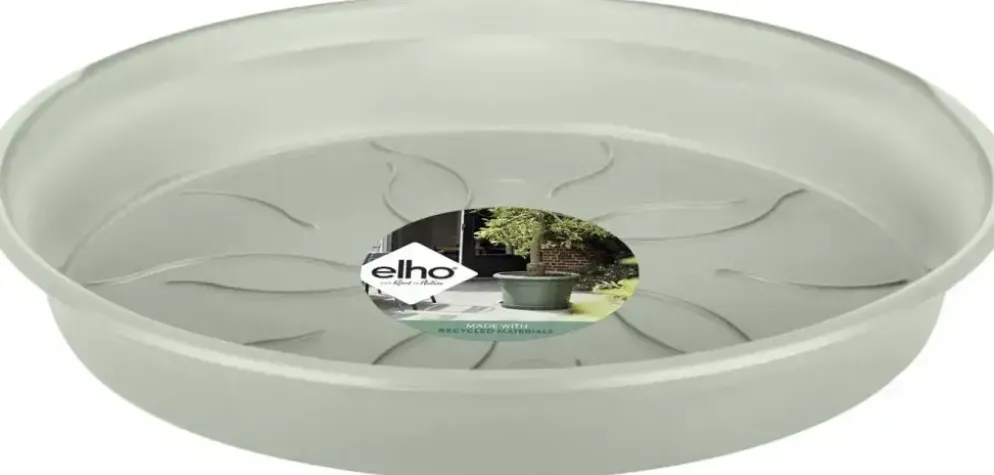 Elho Green Basics schotel 14cm steengroen