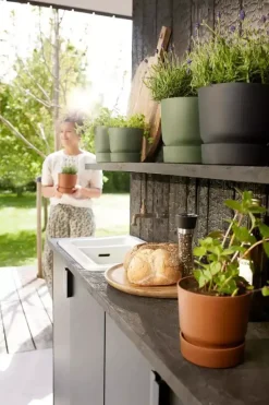 Elho Greenville bloempot 18 cm living black