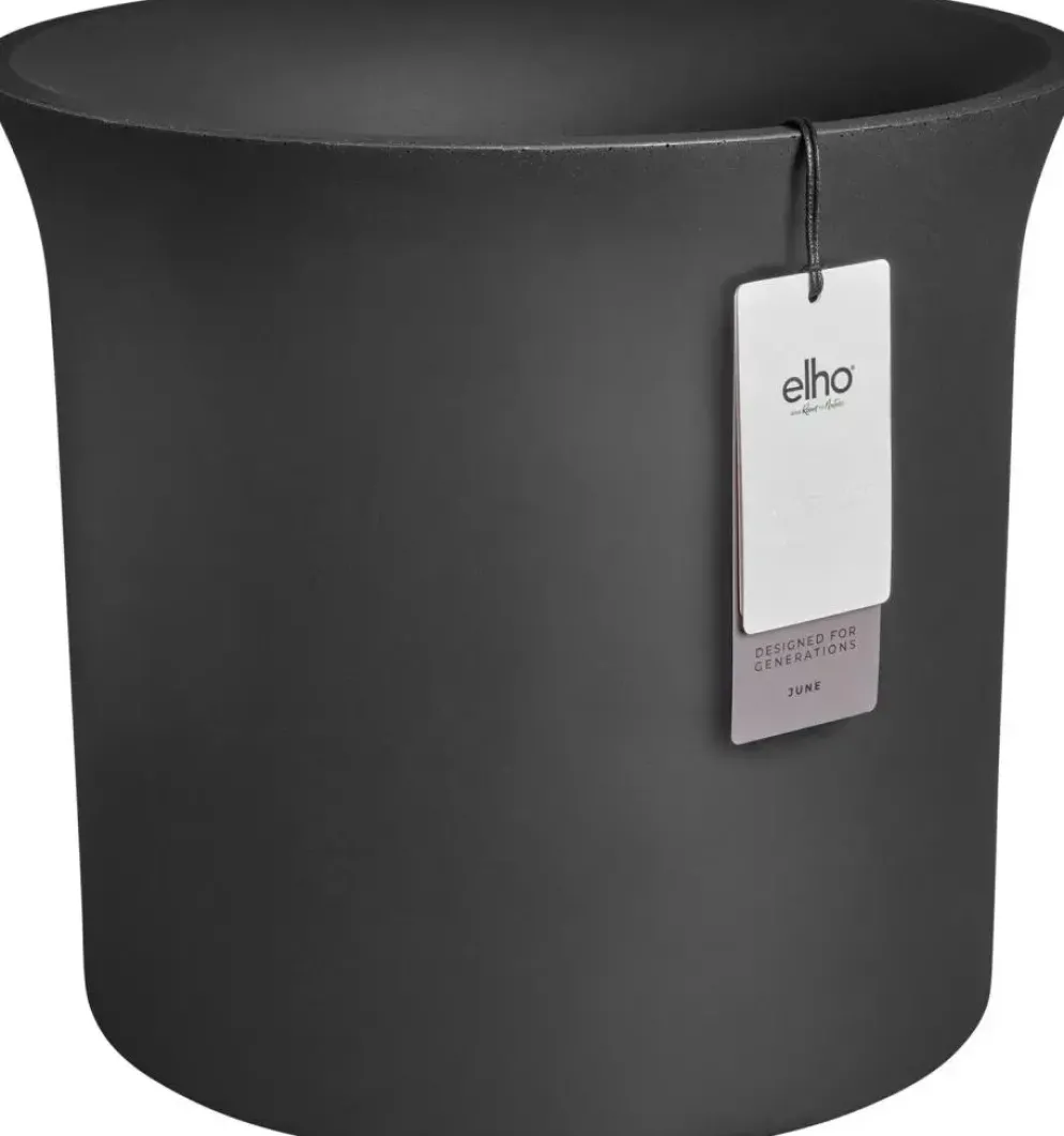 Elho June Tulip 47 - Zwart - Ø 47 x H 43 cm - Binnen en Buiten - 100% gerecycled
