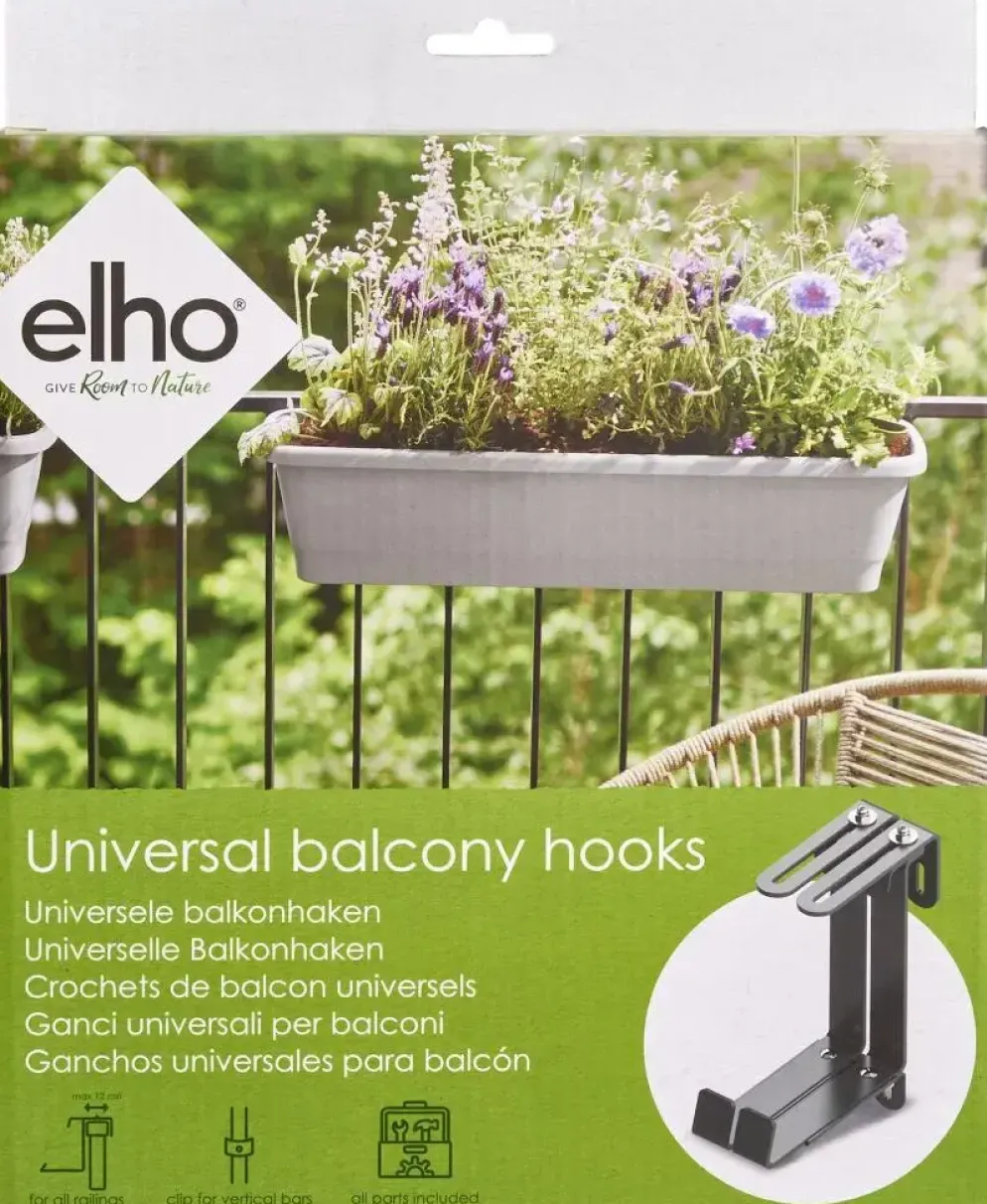 Elho Noa Universele Balkonhaken Metaal Living Black