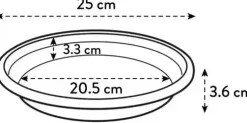 Elho universele schotel rond 25 cm antraciet