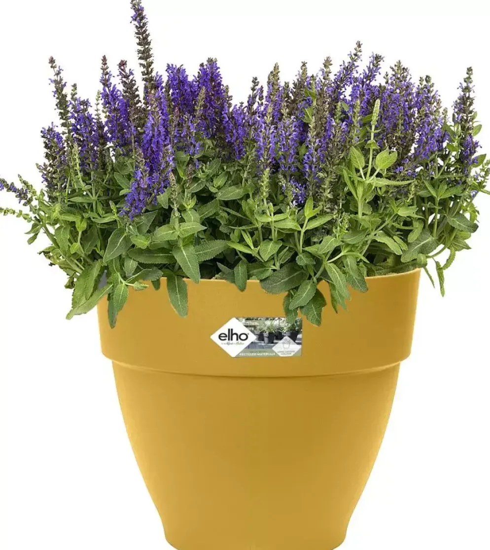Elho Vibia Campana bloempot rond 35 cm honinggeel