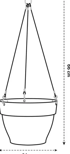Elho Vibia Campana hangschaal 26 cm antraciet