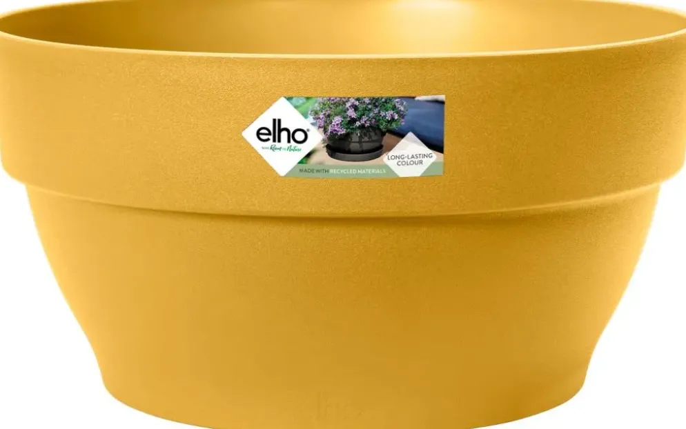 Elho Vibia Campana schaal rond 27 cm honinggeel
