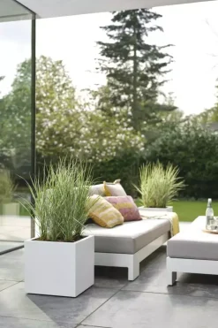 Elho Vivo Next vierkant plantenbak met wielen 40 cm Wit