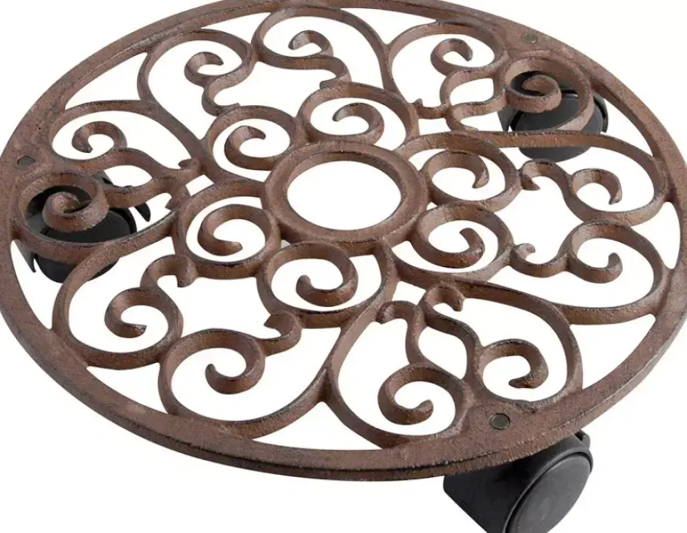 Esschert Design plantentrolley rond gietijzer 29,3 cm