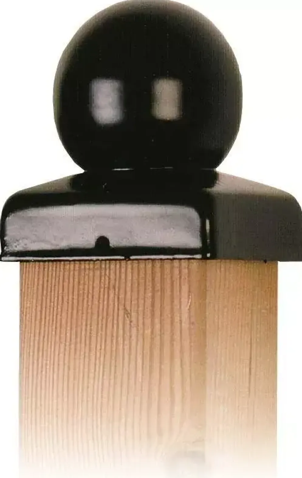 Eurofix paalkap bol 71x71 mm zwart