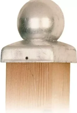 Eurofix paalkap+plaat bol 71x71 mm verzinkt