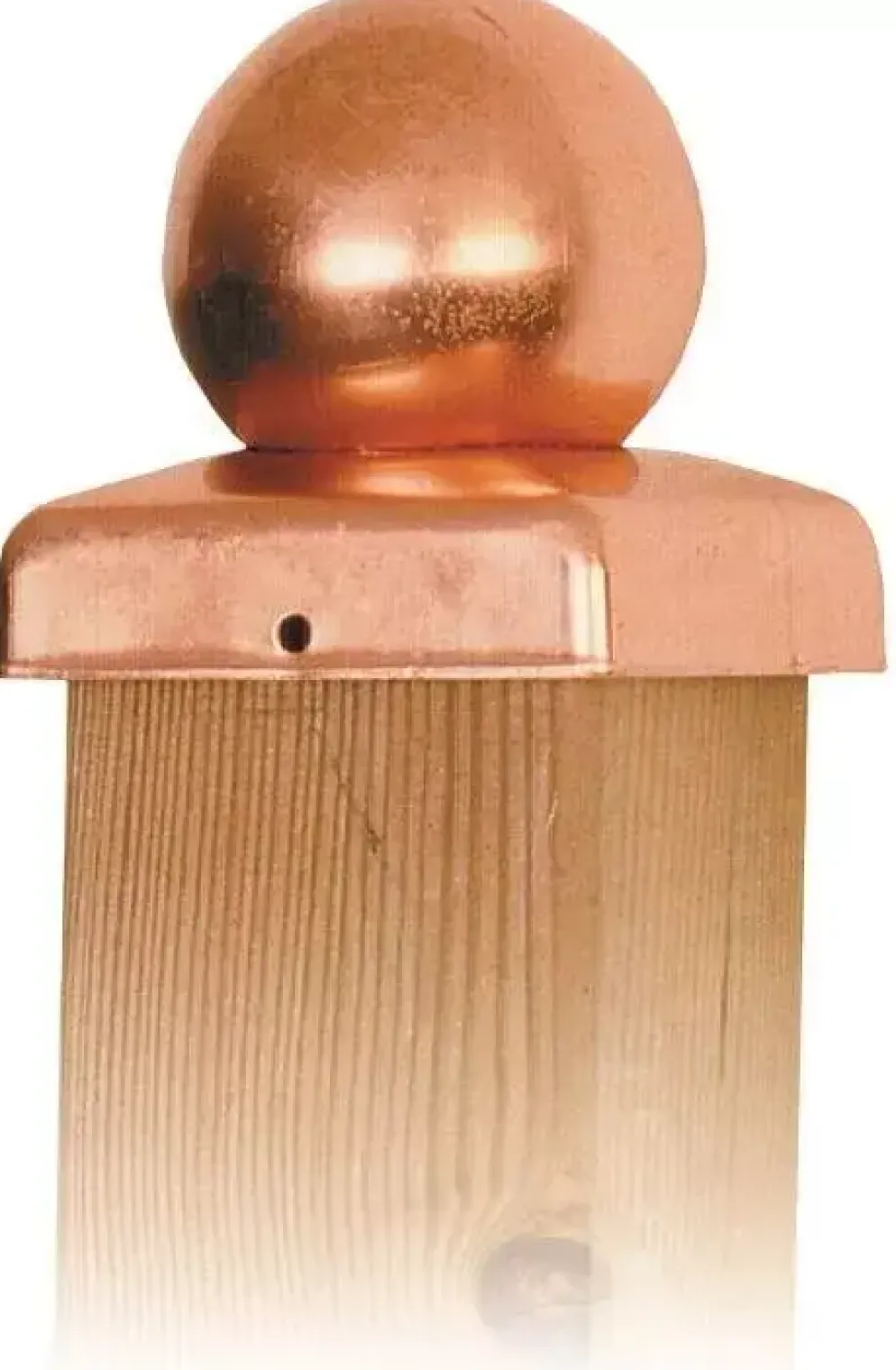 Eurofix paalkap+plaat bol 71x71 mm koper