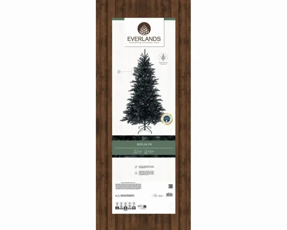 Everlands Berlin fir grote kunstkerstboom zwart 240cm