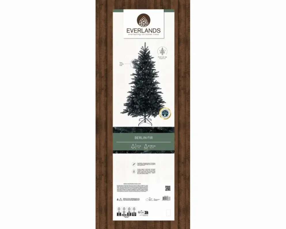 Everlands Berlin fir kunstkerstboom zwart 210cm