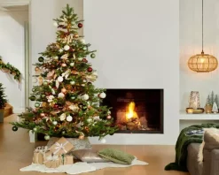Everlands Grandis fir kunstkerstboom groen 210cm