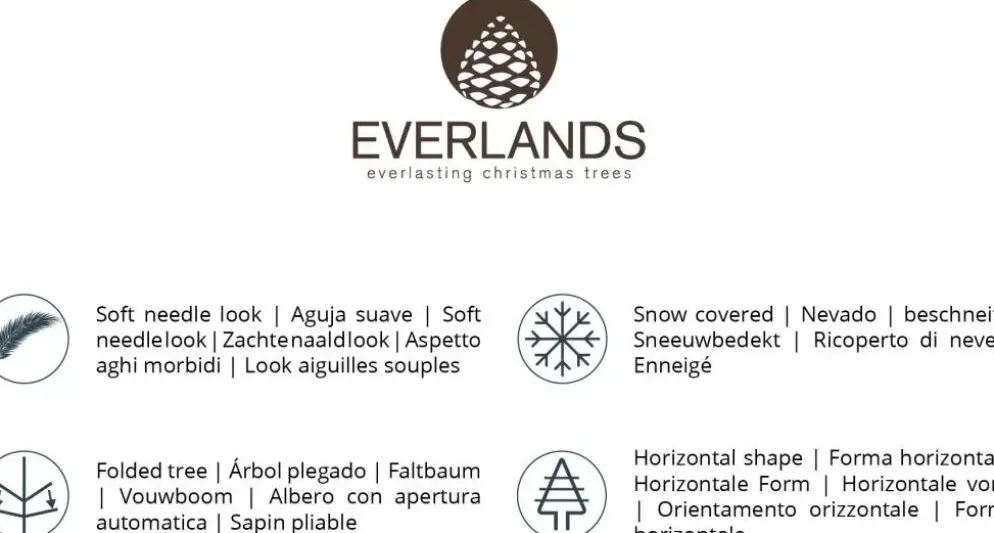 Everlands Pencil pine grote kunstkerstboom besneeuwd groen 240cm