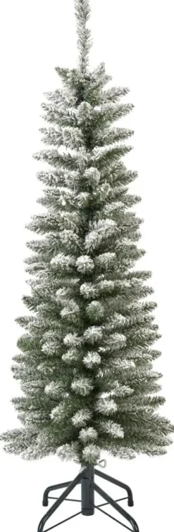 Everlands Pencil pine kunstkerstboom besneeuwd groen 150cm