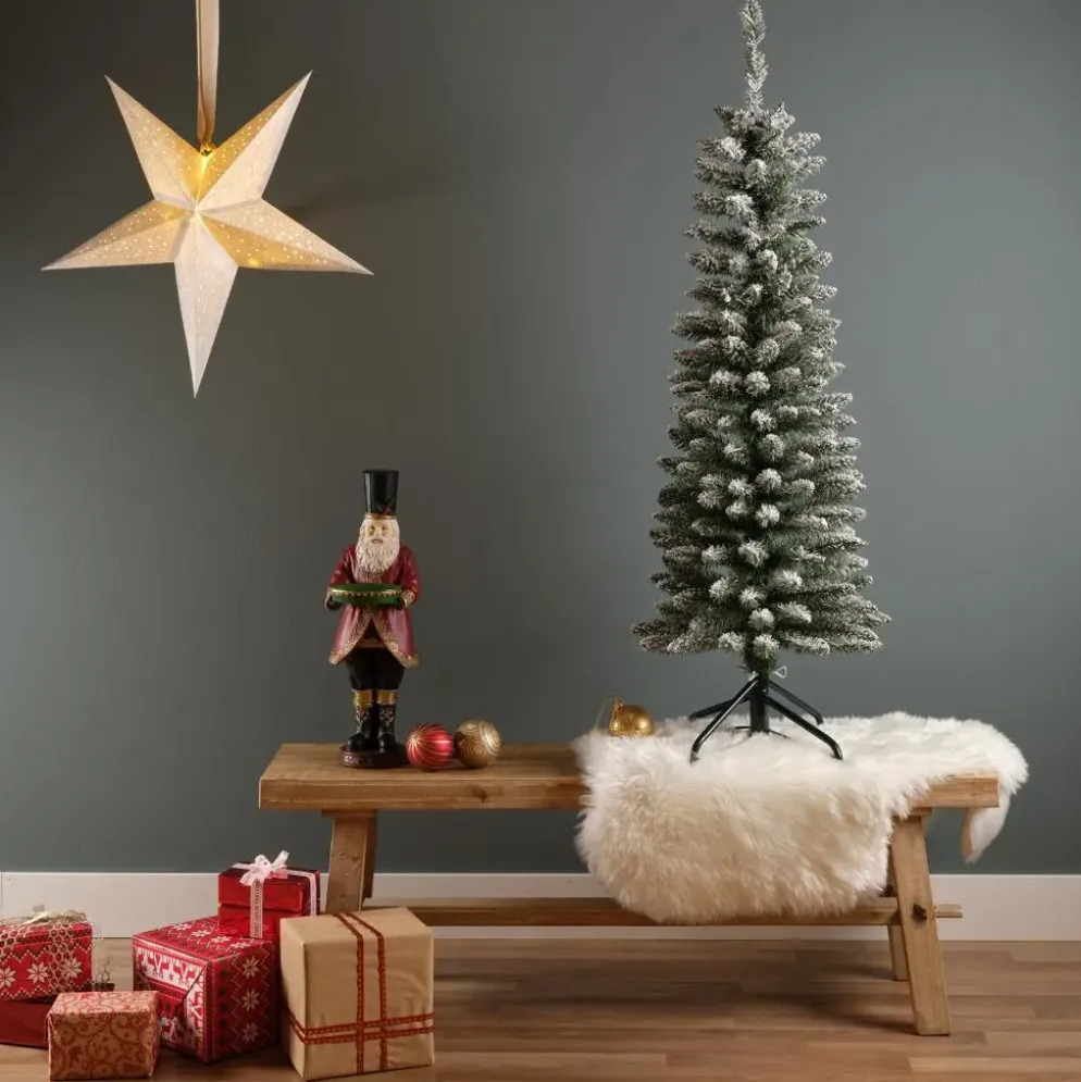 Everlands Pencil pine kunstkerstboom besneeuwd groen 150cm