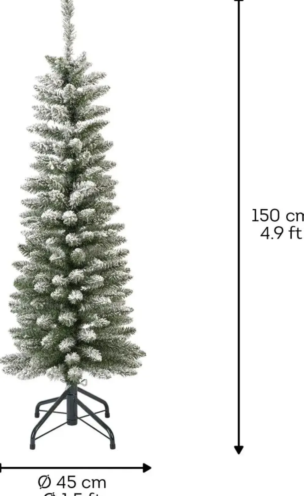 Everlands Pencil pine kunstkerstboom besneeuwd groen 150cm