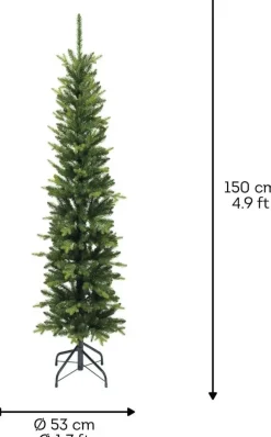 Everlands Slim fir - kunstkerstboom groen 1,5m x 53cm