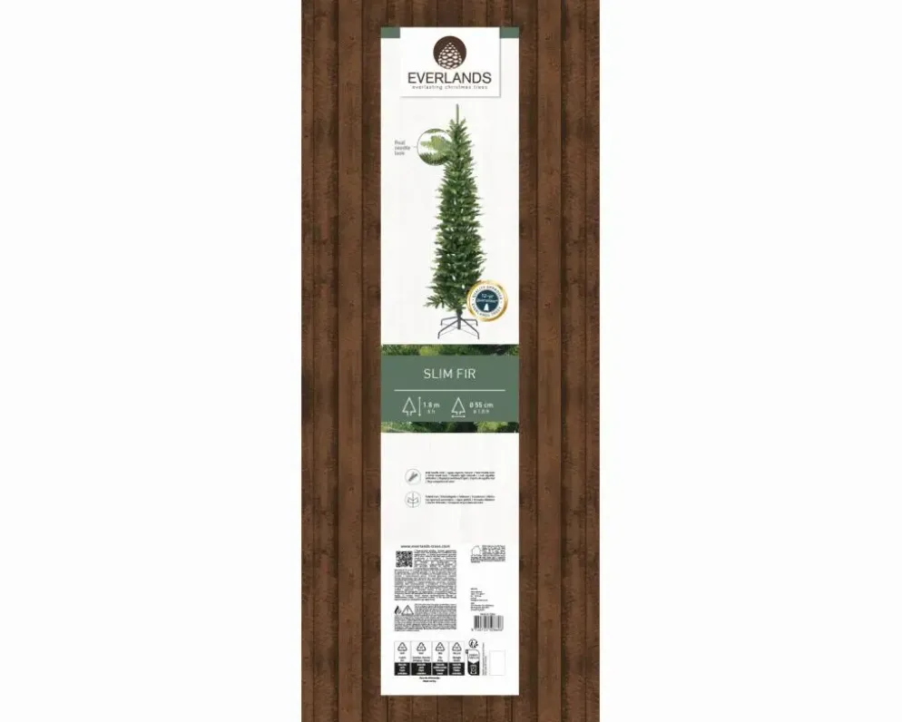 Everlands Slim fir - kunstkerstboom groen 1,8m x 55cm