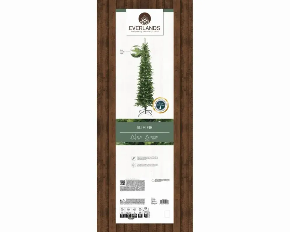 Everlands Slim fir - kunstkerstboom groen 2,4m x 73cm