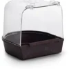 Fauna vogelbadhuisje plastic 13x13x13cm bruin/transparant