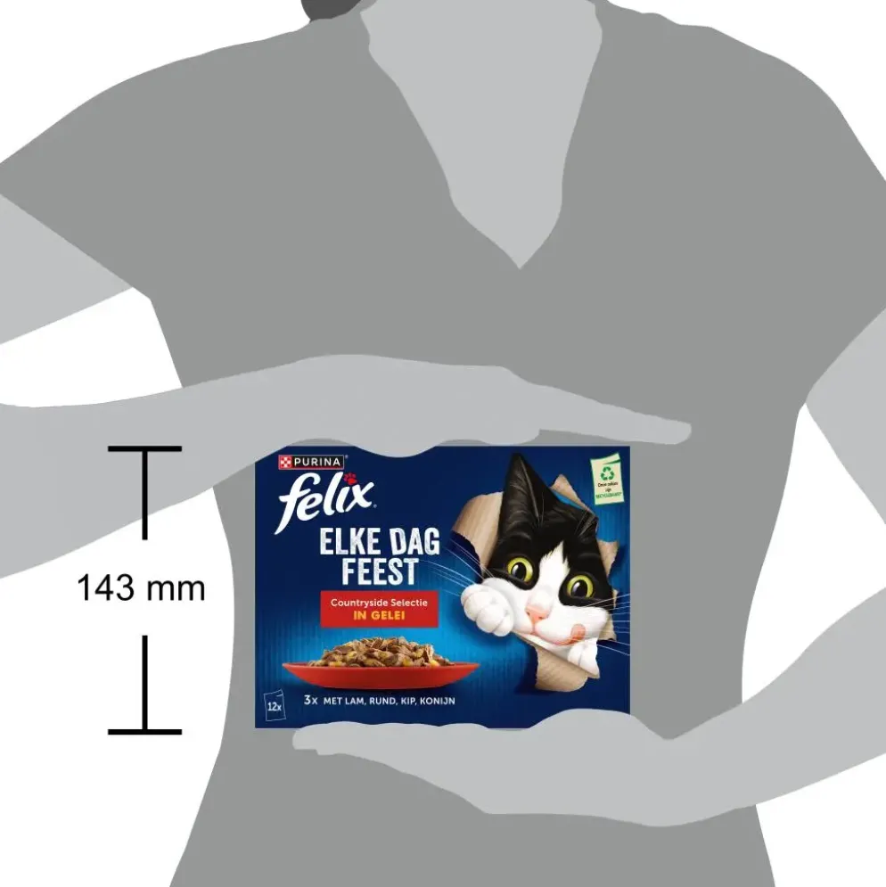FELIX Elke Dag Feest Countryside Selectie in Gelei kattenvoer 12x85g