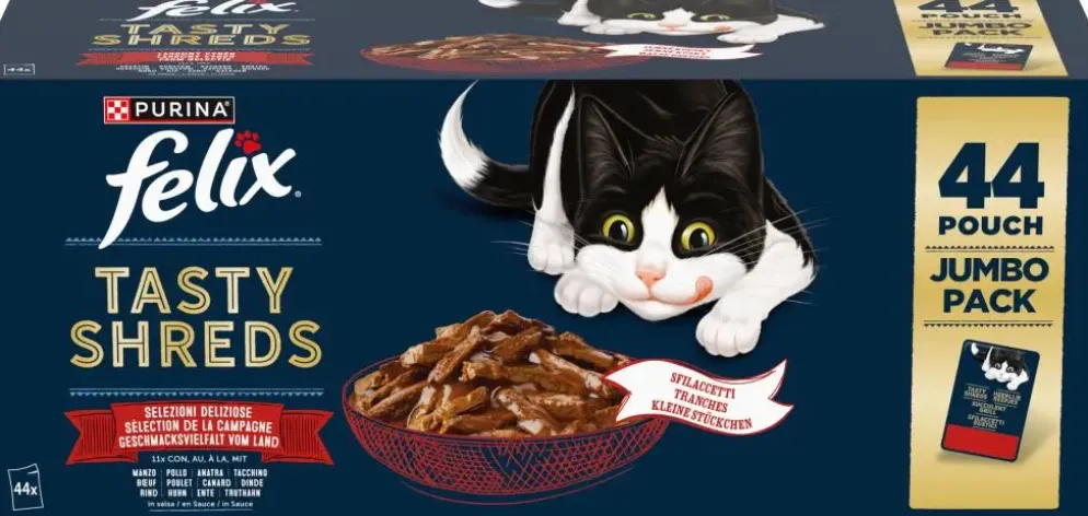 FELIX Heerlijke Reepjes Farm Selectie in Saus kattenvoer 44x80g