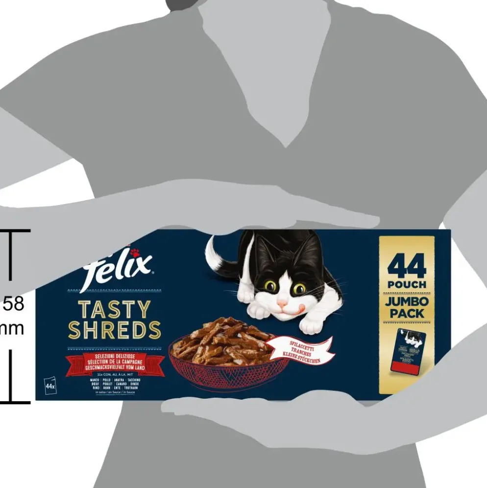 FELIX Heerlijke Reepjes Farm Selectie in Saus kattenvoer 44x80g