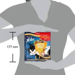 FELIX Party Mix Original met Kip-, Lever- en Kalkoensmaak kattensnacks 200g