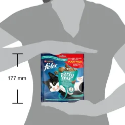 FELIX Party Mix Seaside met Zalm-, Koolvis- en Forelsmaak kattensnacks 200g