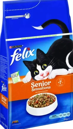 Felix Sensations Senior kip, kalkoen & groenten 4kg