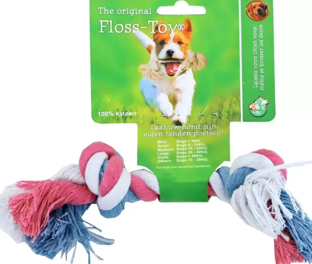 Floss-toy blauw/roze/wit, mini.