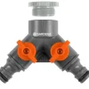 Gardena 2-weg ventiel 26,5 mm (g 3/4") / 21 mm (g 1/2")