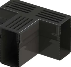 Gardenlux Garden Drain T-stuk Zwart aluminium 18,2x6,5x10,4 cm