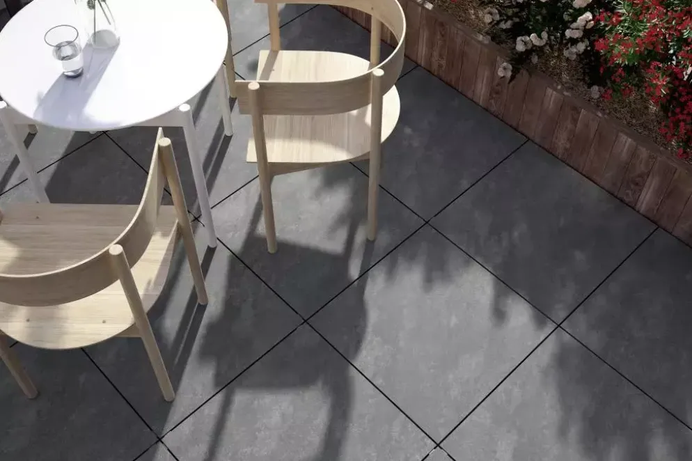 Gardenlux Keramische Tegels Ceramica Terrazza Limestone Anthracite 59,5x59,5x2 cm