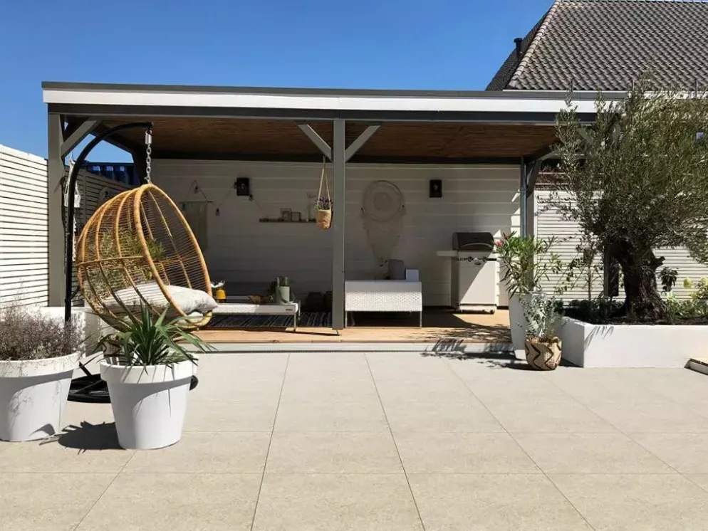 Gardenlux Keramische Tegels Ceramica Lastra Boost Stone Cream 120x120x2 cm