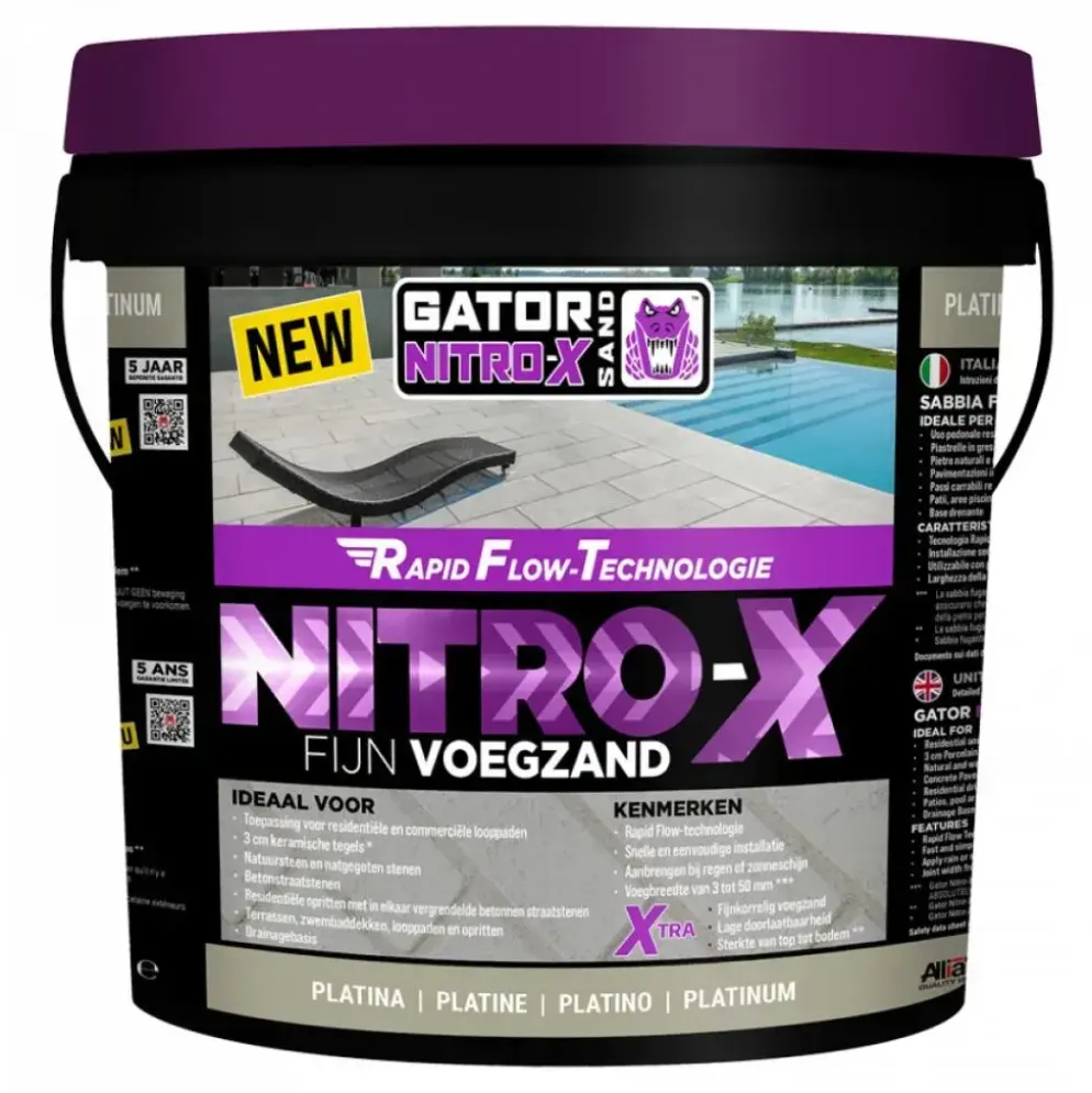 Gator nitro x fijn platina voegmortel 12,5 kg emmer