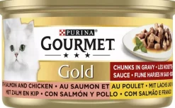 Gourmet Gold fijne hapjes in saus zalm & kip 85g