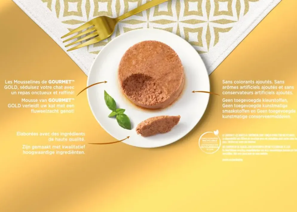 Gourmet Gold mousse multipack rund, konijn, kalf, lam 24 x 85g