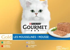Gourmet Gold mousse multipack rund, konijn, kalf, lam 24 x 85g