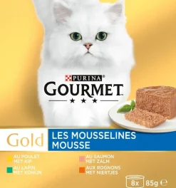 Gourmet Gold mousse multipack kip, zalm & konijn 8 x 85g