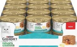 GOURMET Nature's Creations Mousse met een Hart van Saus, Rijk aan Kabeljauw met pastinaak, nat kattenvoer, 85g