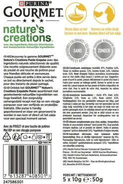GOURMET Nature's Creations Puree met Kip kattensnacks 5x10g