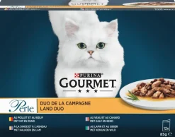 Gourmet Perle Land Duo Kip, Kalf & Kalkoen kattenvoer