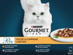 Gourmet Perle Land Duo Kip, Kalf & Kalkoen kattenvoer