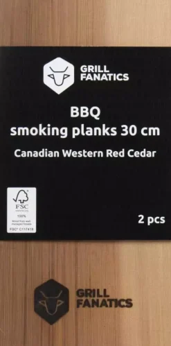 Grill Fanatics barbecue rookplanken 30 cm 2 stuks